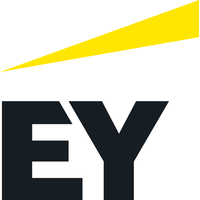 The ey logo on a black background.